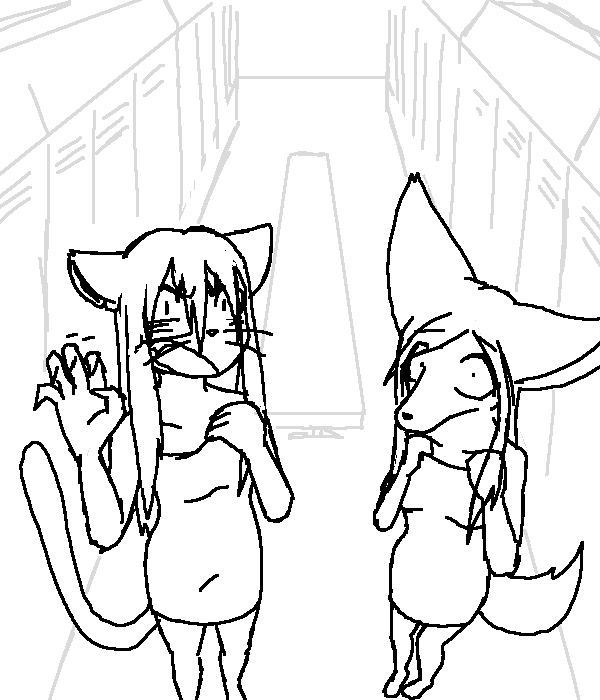 femcel fennec shower bw.png